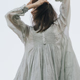 RUFFLED SHIRT DRESS, LIME GREEN - SAAKI