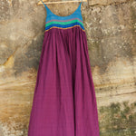 SLIP DRESS, DEEP PURPLE HANDWOVEN - SAAKI