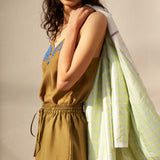 RECYCLED WEAVE COAT, WHITE STRIPE