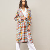 PLAID COAT, MULTICOLOR WOOL