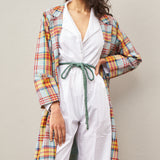 PLAID COAT, MULTICOLOR WOOL
