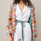 PLAID COAT, MULTICOLOR WOOL