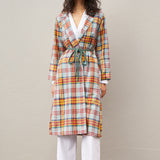 PLAID COAT, MULTICOLOR WOOL