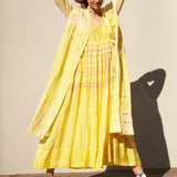 TULIP SILK SLIP DRESS, TIE&DYE YELLOW