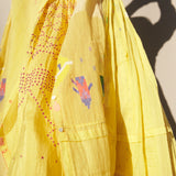 TULIP SILK SLIP DRESS, TIE&DYE YELLOW