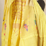 TULIP SILK SLIP DRESS, TIE&DYE YELLOW