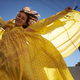 TULIP SILK SLIP DRESS, TIE&DYE YELLOW