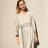 STITCH BABYDOLL DRESS,  IVORY WOOL