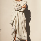 STITCH BABYDOLL DRESS,  IVORY WOOL