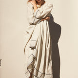 STITCH BABYDOLL DRESS,  IVORY WOOL