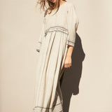 STITCH BABYDOLL DRESS,  IVORY WOOL