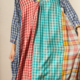 PLAID KAFTAN, MULTICOLOR WOOL