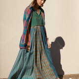 REVERSIBLE CHECKERED PLEAT JACKET, MULTICOLOR CHECKS/PEACH