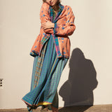 REVERSIBLE CHECKERED PLEAT JACKET, MULTICOLOR CHECKS/PEACH