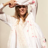 BANDHINI OVERLAY COTTON SILK, WHITE