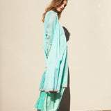 SKY SHIRT SILK DRESS, AQUA