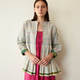 KAIA JACKET, WHITE & GINGHAM COTTON