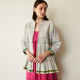 KAIA JACKET, WHITE & GINGHAM COTTON