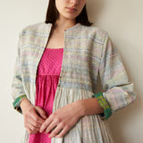 KAIA JACKET, WHITE & GINGHAM COTTON
