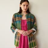 KAIA JACKET, WHITE & GINGHAM COTTON