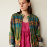KAIA JACKET, WHITE & GINGHAM COTTON