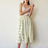 MEADOW A LINE  SKIRT, TIE DYE EMERALD//IVORY