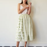 MEADOW A LINE  SKIRT, TIE DYE EMERALD//IVORY