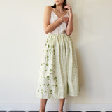 MEADOW A LINE  SKIRT, TIE DYE EMERALD//IVORY