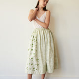 MEADOW A LINE  SKIRT, TIE DYE EMERALD//IVORY