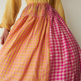 PRIYA SKIRT, HANDLOOM GINGHAM CASHMERE