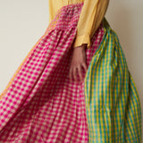PRIYA SKIRT, HANDLOOM GINGHAM CASHMERE