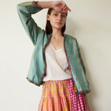 UMA JACKET, BLUE & RED GINGHAM CASHMERE