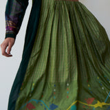 IMARA BABYDOLL DRESS, GREEN EMBROIDERY TIE & DYE