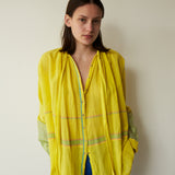 SAFFRON SHIRT, YELLOW COTTON SILK