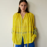 SAFFRON SHIRT, YELLOW COTTON SILK
