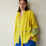 SAFFRON SHIRT, YELLOW COTTON SILK