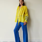 SAFFRON SHIRT, YELLOW COTTON SILK