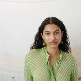 CHIMNABI SET, GREEN SILK GEORGETTE