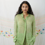 CHIMNABI SET, GREEN SILK GEORGETTE