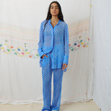 CHIMNABI SET, BLUE SILK GEORGETTE
