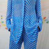 CHIMNABI SET, BLUE SILK GEORGETTE