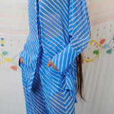 CHIMNABI SET, BLUE SILK GEORGETTE