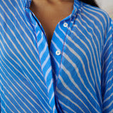 CHIMNABI SET, BLUE SILK GEORGETTE