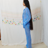 CHIMNABI SET, BLUE SILK GEORGETTE