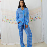 CHIMNABI SET, BLUE SILK GEORGETTE