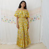 LUNI MAXI DRESS, FLORAL MUL MUL