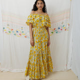LUNI MAXI DRESS, FLORAL MUL MUL