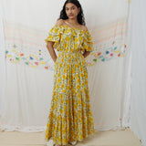 LUNI MAXI DRESS, FLORAL MUL MUL