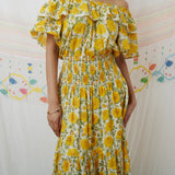 LUNI MAXI DRESS, FLORAL MUL MUL
