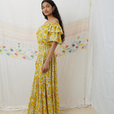 LUNI MAXI DRESS, FLORAL MUL MUL